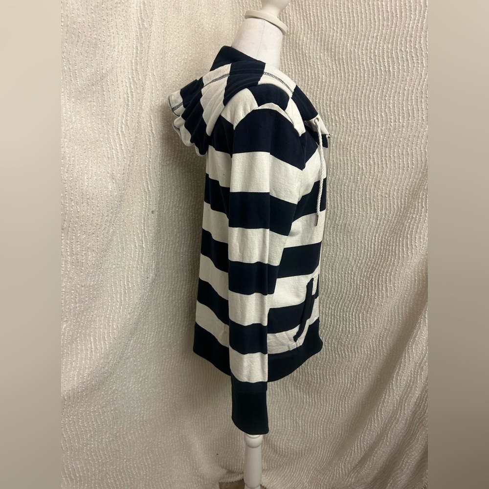 Tommy Hilfiger Striped Zip Up Sweatshirt XL Blue White Y2K Streetwear - Picture 7 of 15